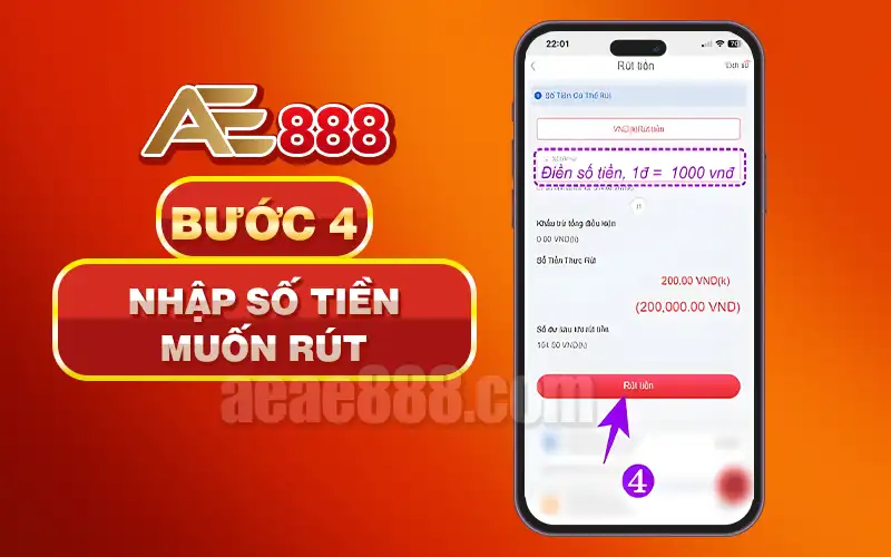 Nhập số tiền muốn rút
