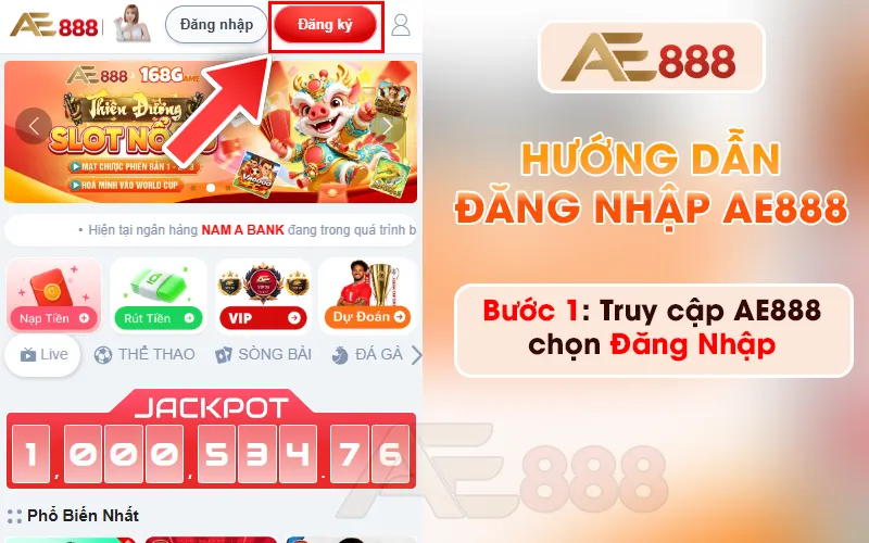 cách đăng nhập AE888 nhanh