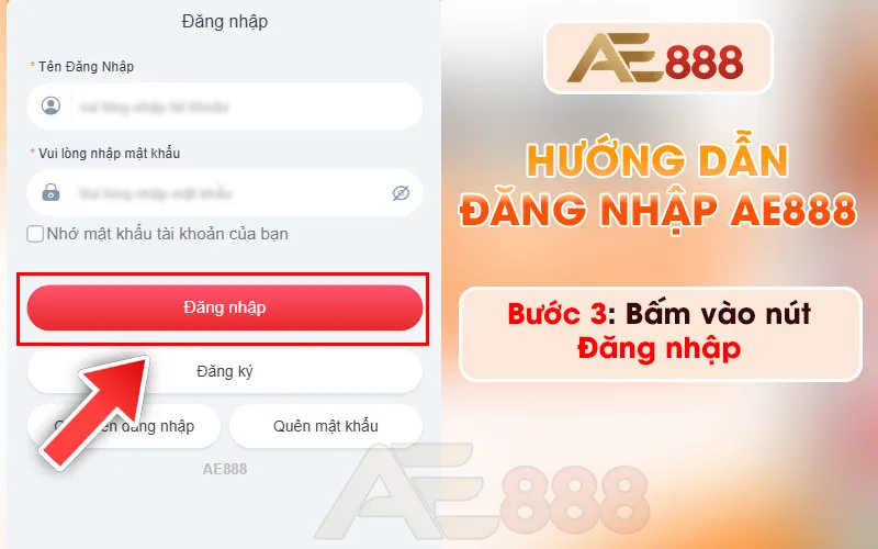 Bấm đăng nhập để hoàn tất