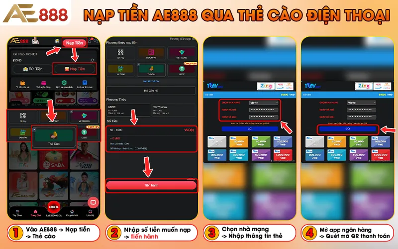 Nạp tiền qua thẻ cào điện thoại