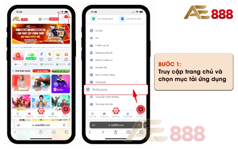 cách tải AE888 trên hệ điều hành iOS